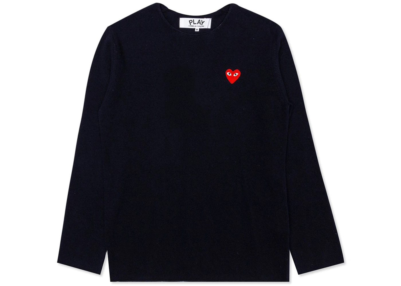 Comme des Garcons Play Red Heart Crewneck Sweater Navy