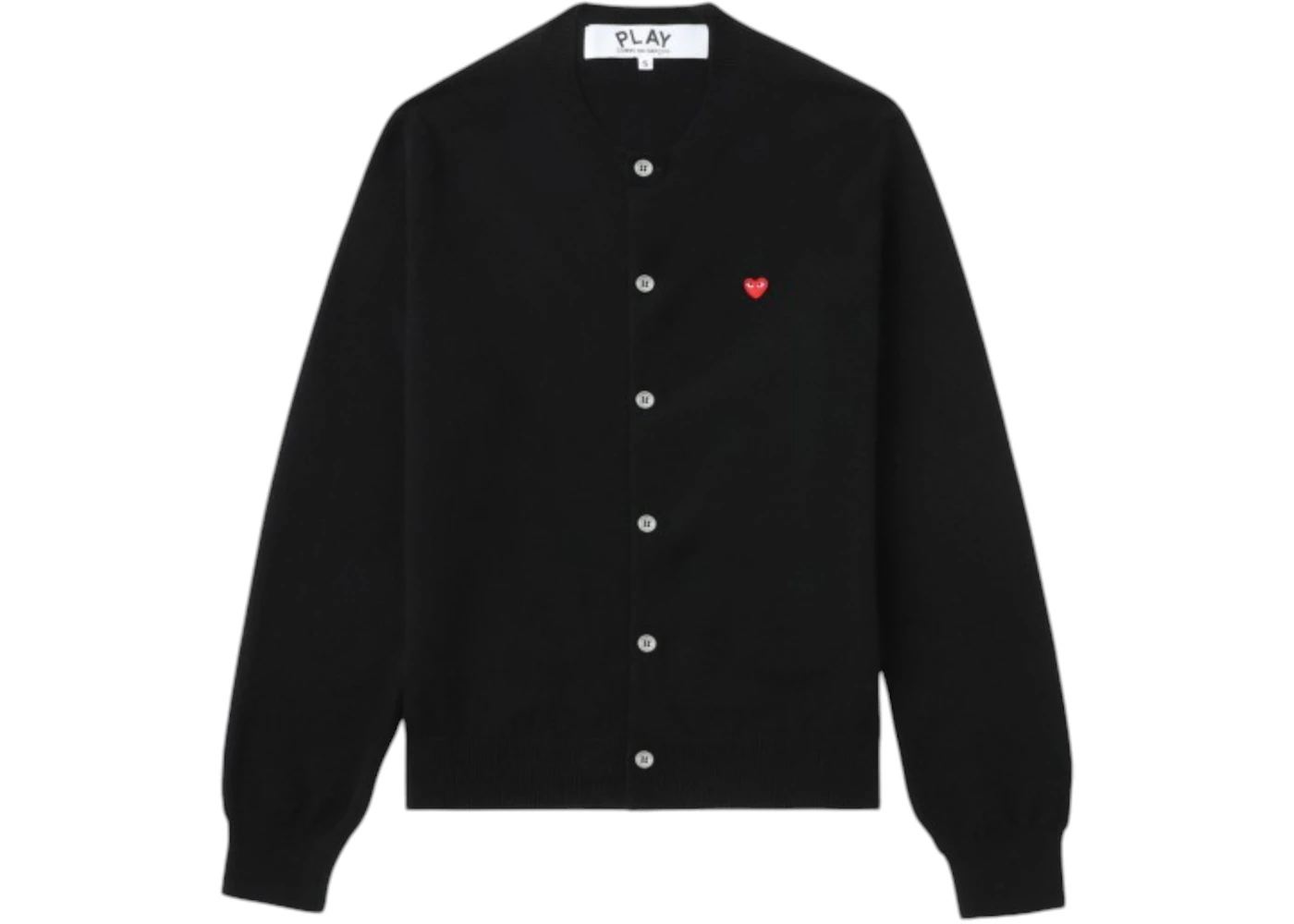 Comme des Garcons PLAY Small Emblem Cardigan Sweater Black