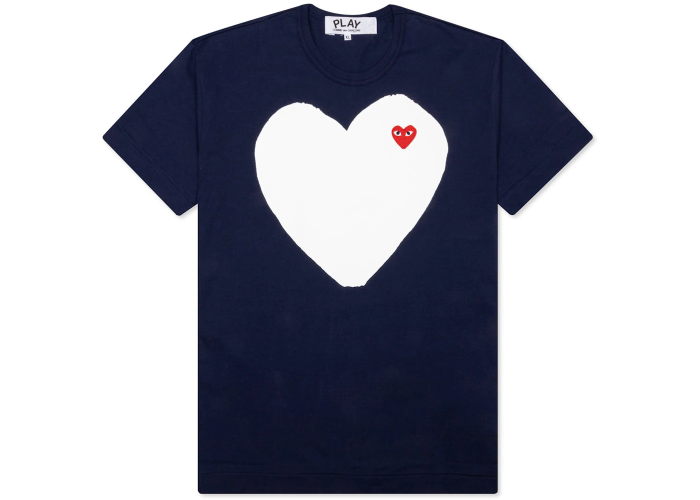 Comme des Garcons Play White Heart T-shirt Navy