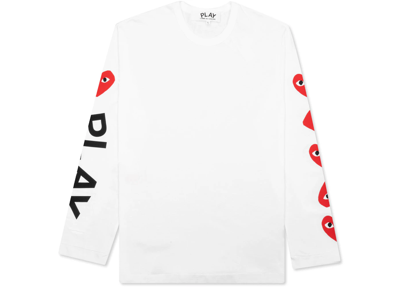 Comme des Garcons Play Red Multi Heart L/S T-shirt White
