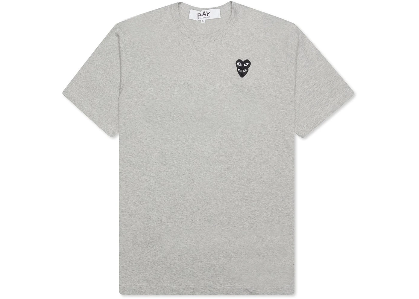 Comme des Garcons Play Black Stacked Heart T-shirt Grey
