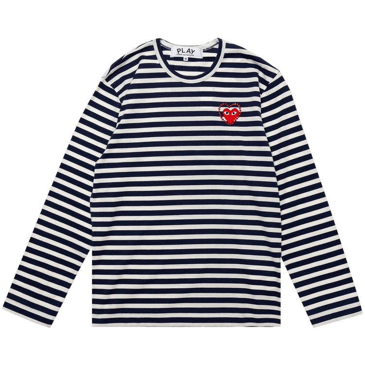 Comme des Garçons PLAY Metalstone Stripe Tee 'Navy/White'