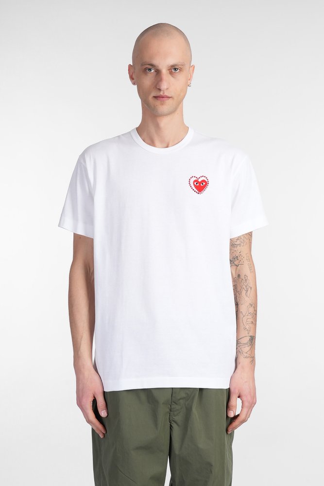 Comme des Garçons Play Logo Printed Embellished T-Shirt