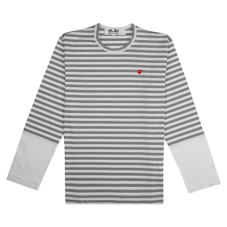 Comme des Garçons PLAY Striped Long-Sleeve T-Shirt 'Grey/White'