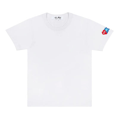 (WMNS) COMME des GARCONS PLAY FW25 Invader T-Shirt Red And Blue Sleeve Emblem 'White'