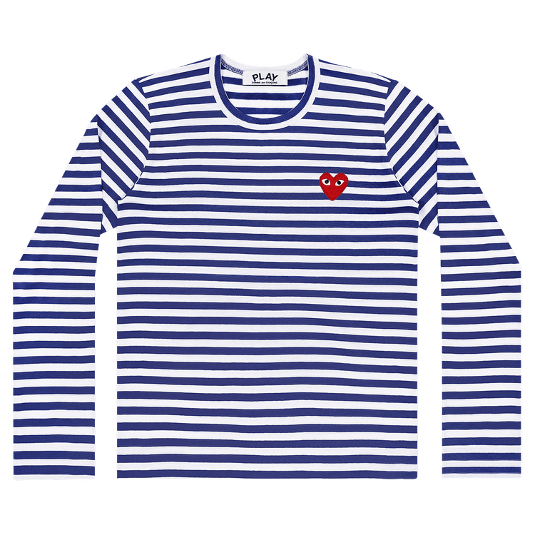 Comme Des Garçons PLAY Striped Heart Long-Sleeve T-Shirt 'Navy/White'