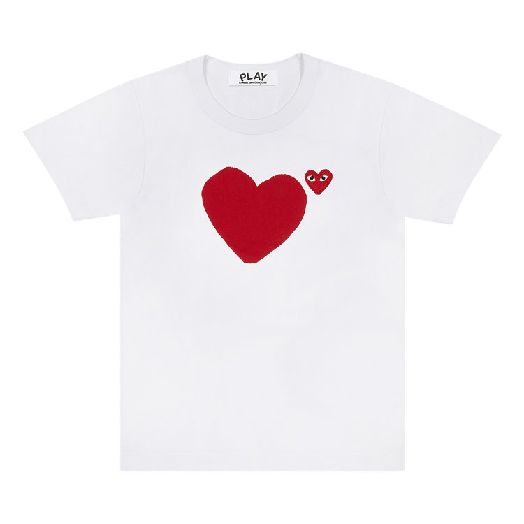 Comme Des Garçons Play T-Shirt Heart Front & Back 'White'