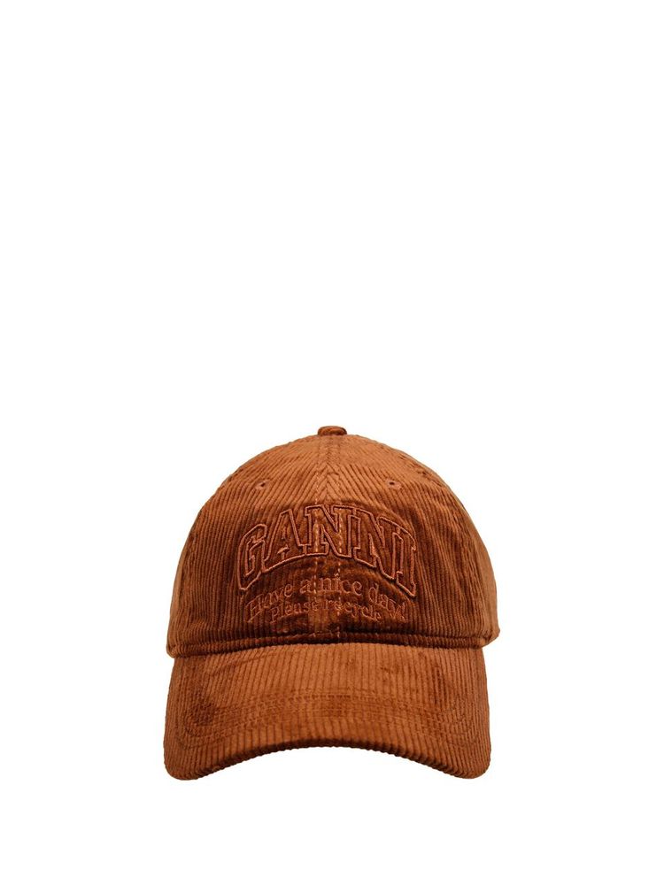 Ganni Corduroy Logo Baseball Cap