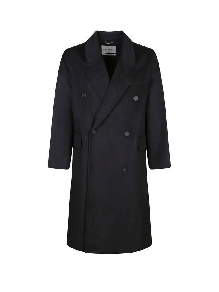 Amaranto Double-Breasted Notch-Lapel Coat