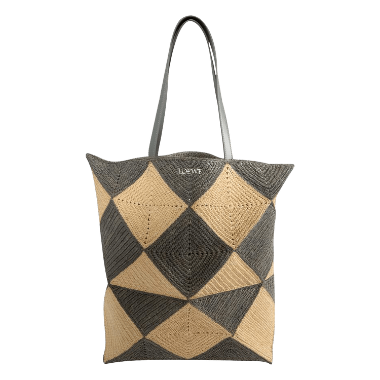 Loewe XL Puzzle Fold Tote Bag 'Natural/Grey'