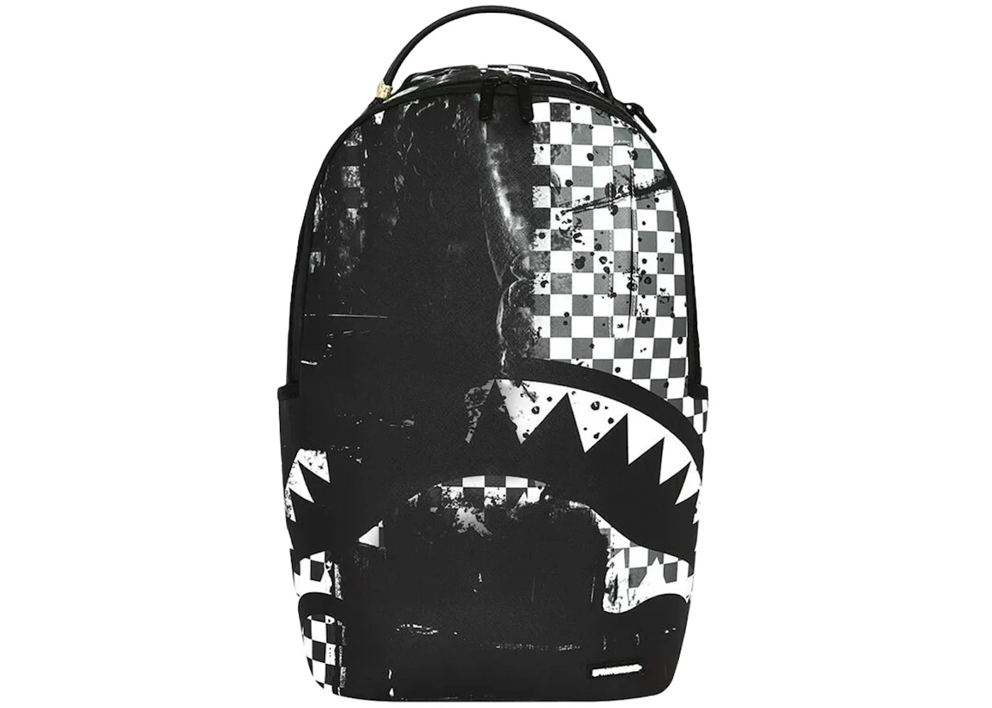 Sprayground Painted Over Check Backpack Black/White