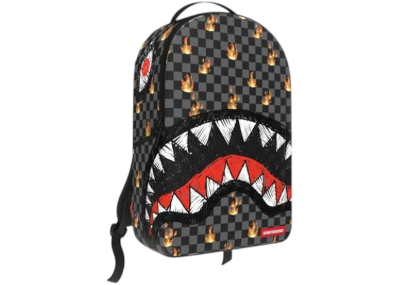 Sprayground Scribble Fire Check Backpack Black/Grey
