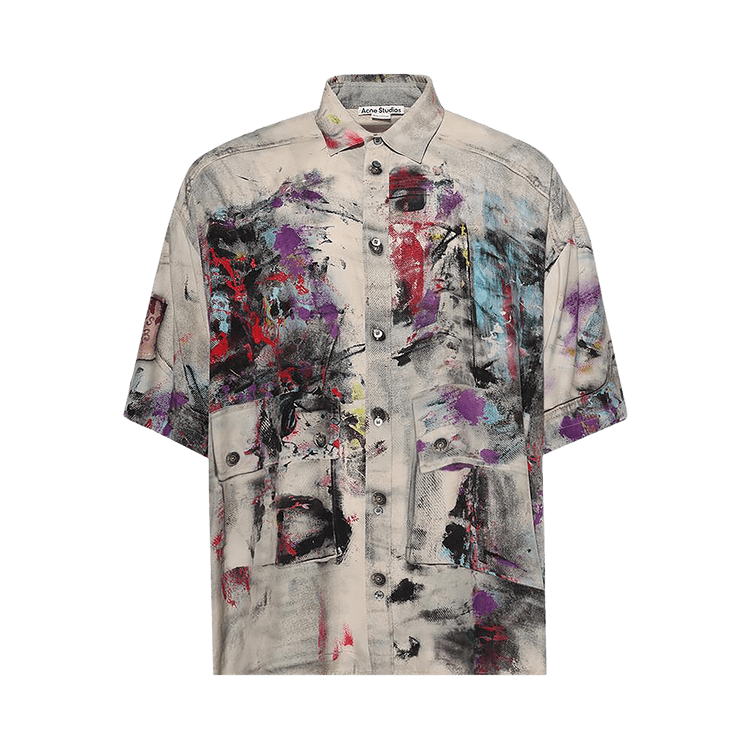Acne Studios Button-Up Shirt Printed 'Bho White'
