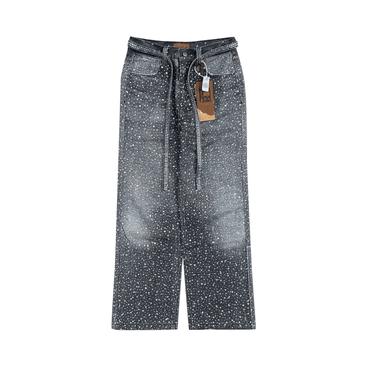 Birth Of Royal Child 3D Printed Washed Swarovski Diamond Jean 'Black'