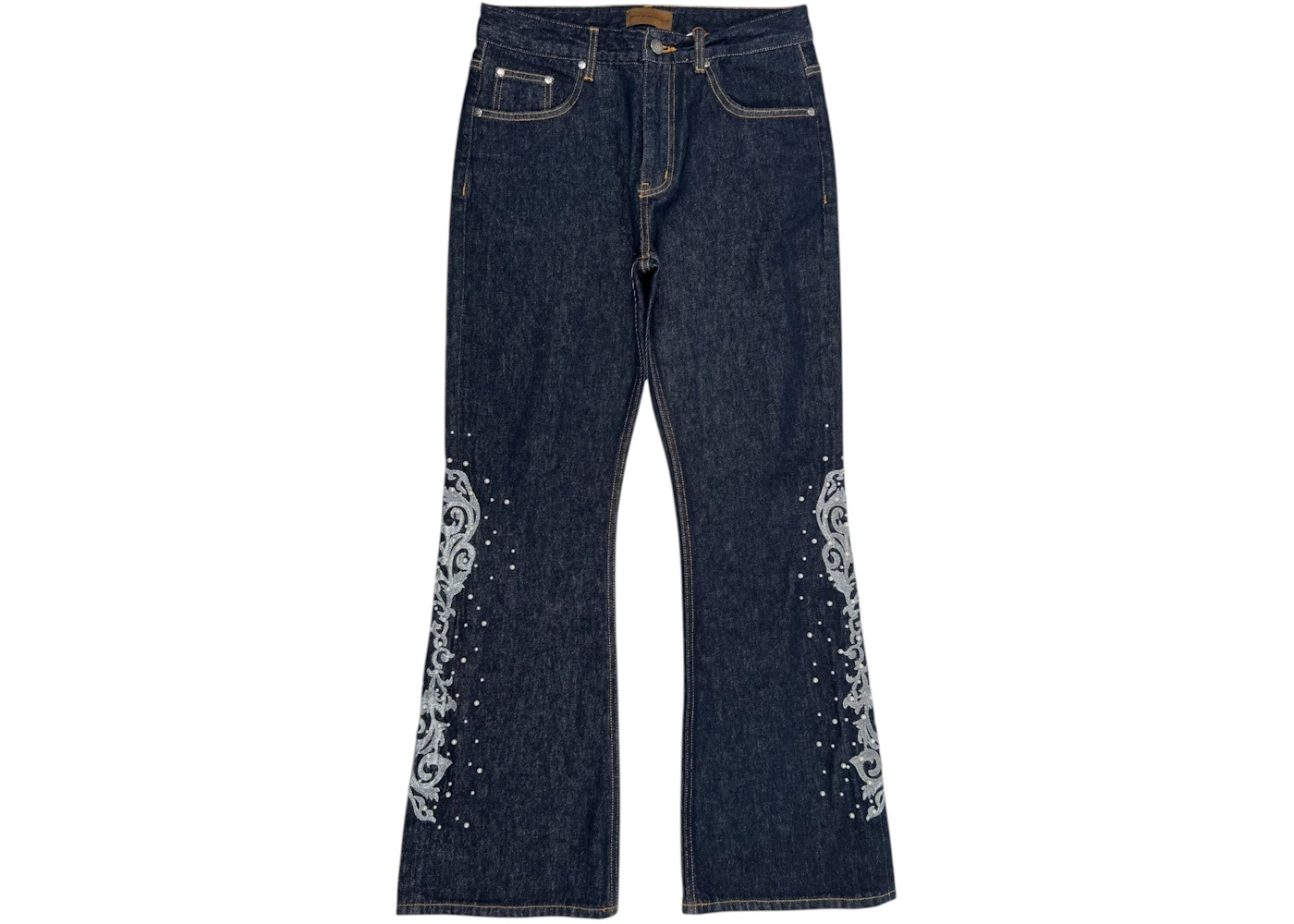 Birth Of Royal Child Raw Pearl Flared Jeans Blue