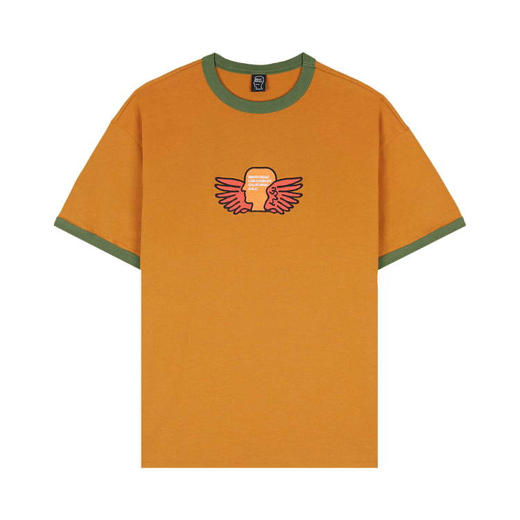 Brain Dead Flyers Ringer T-Shirt 'Light Brown'