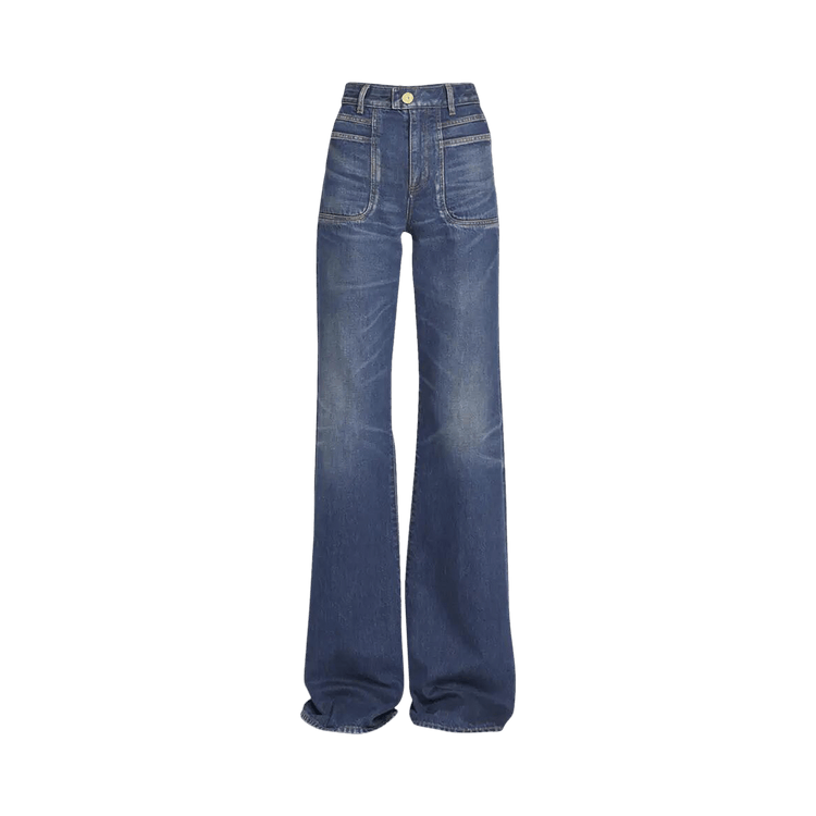 Balmain High Waisted Flared Jeans 'Blue'