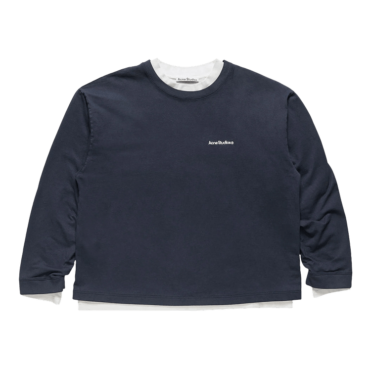 Acne Studios Layered Sweatshirt With Logo 'Navy/White'