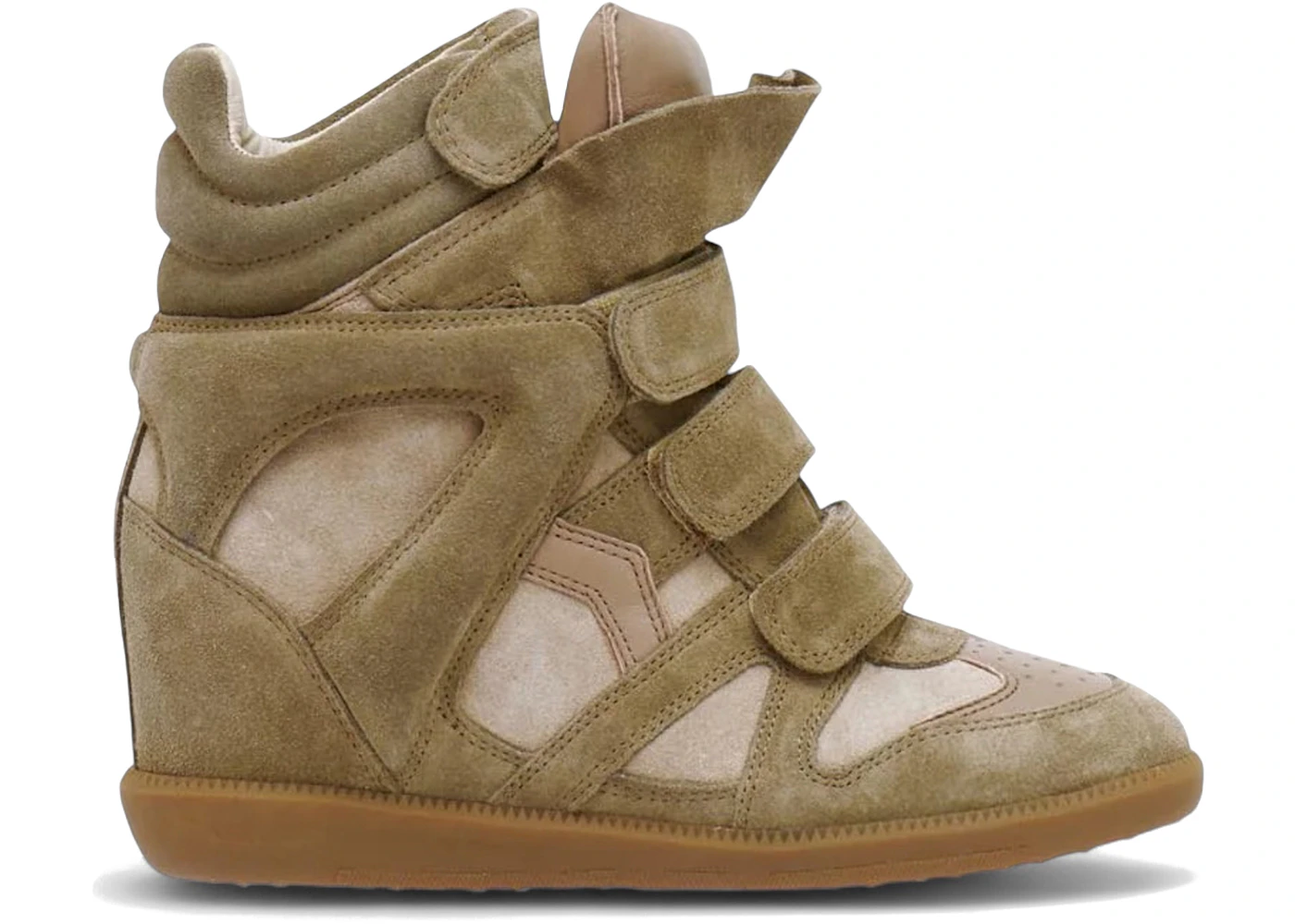 Isabel Marant Bekett Leather Wedge Sneakers Taupe (Women's)