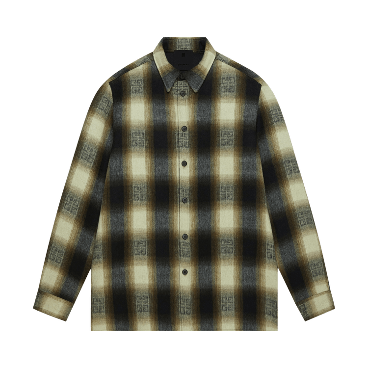 Givenchy Classic Fit All Over Print Long-Sleeve Overshirt 'Khaki/Black'