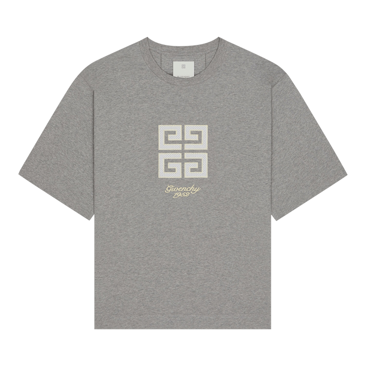 Givenchy 4G Embroidered Crewneck T-Shirt 'Light Grey Melange'