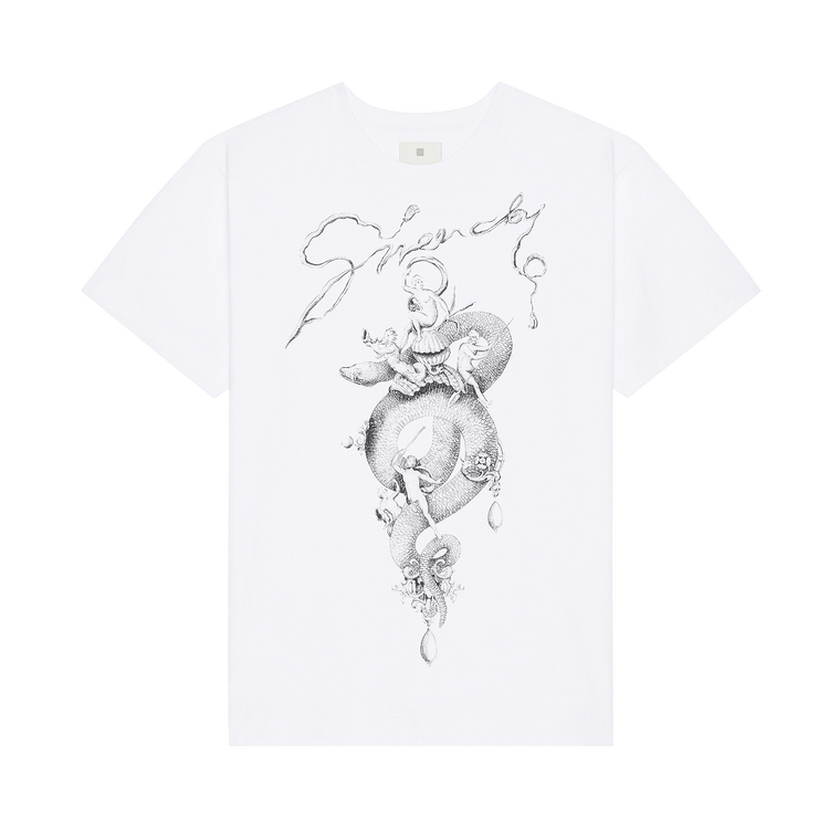 Givenchy Snake Printed Crewneck T-Shirt 'White'