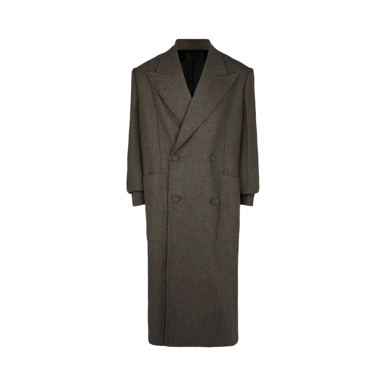 Givenchy Double Breasted Herringbone Coat 'Khaki'