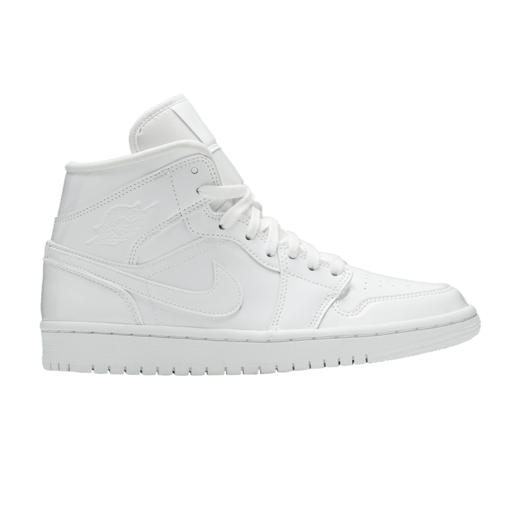 Wmns Air Jordan 1 Mid Patent 'Triple White'