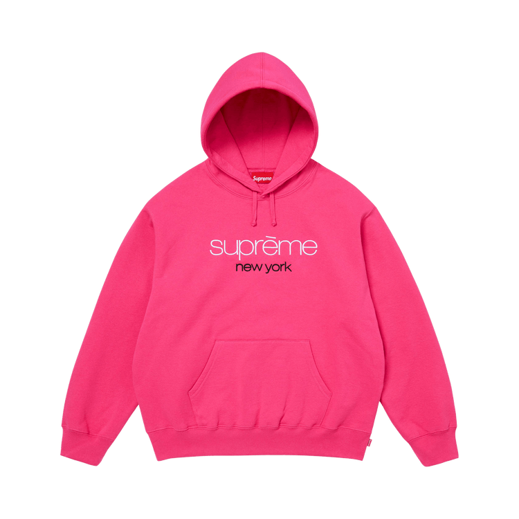 Supreme Classic Logo Hooded Sweatshirt 'Bright Fuchsia'