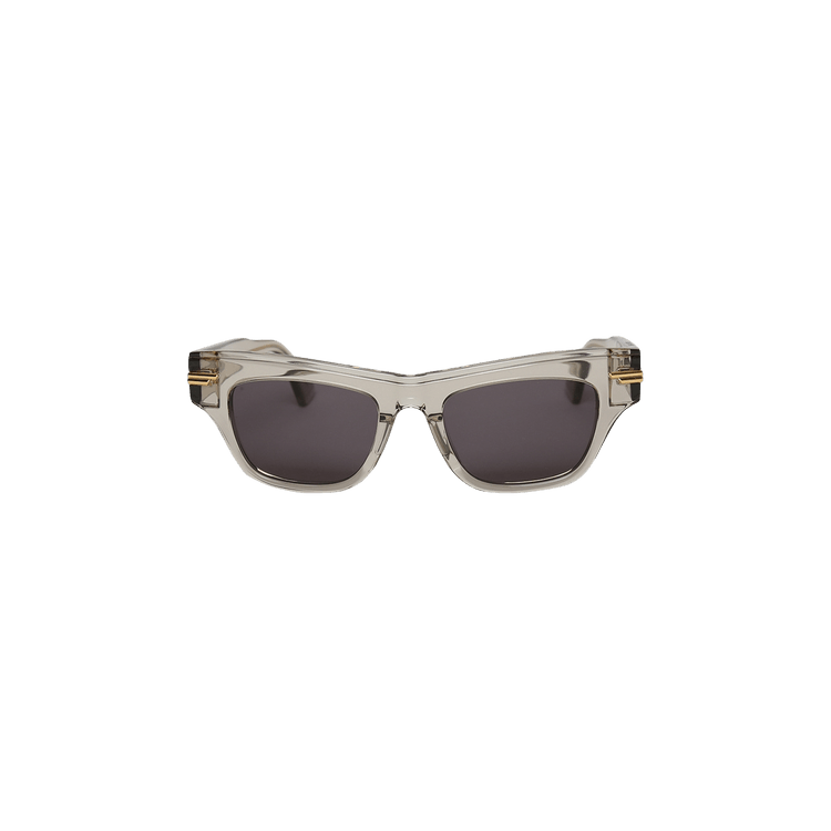 Bottega Veneta Clear Acetate Square Sunglasses 'Grey'