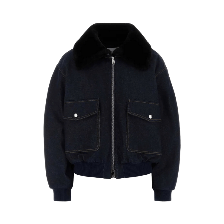 Givenchy Shearling Collar Denim Blouson Jackets 'Dark Blue'
