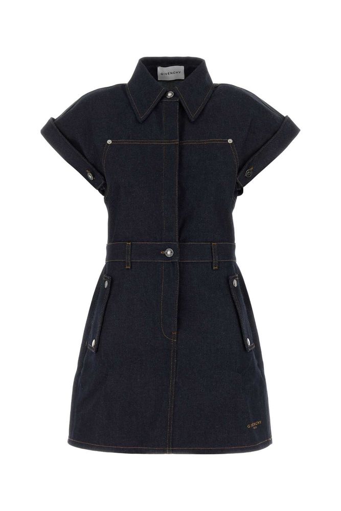 Givenchy Belted Denim Shirt Mini Dress