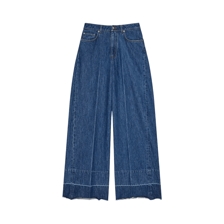 Givenchy Alt Fit Raw Edge Wide Leg Denim Trousers 'Medium Blue'