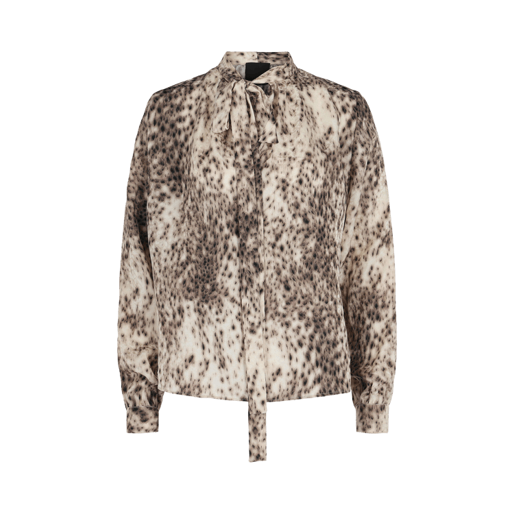Givenchy Leopard Print Silk Blouse 'Natural Brown'