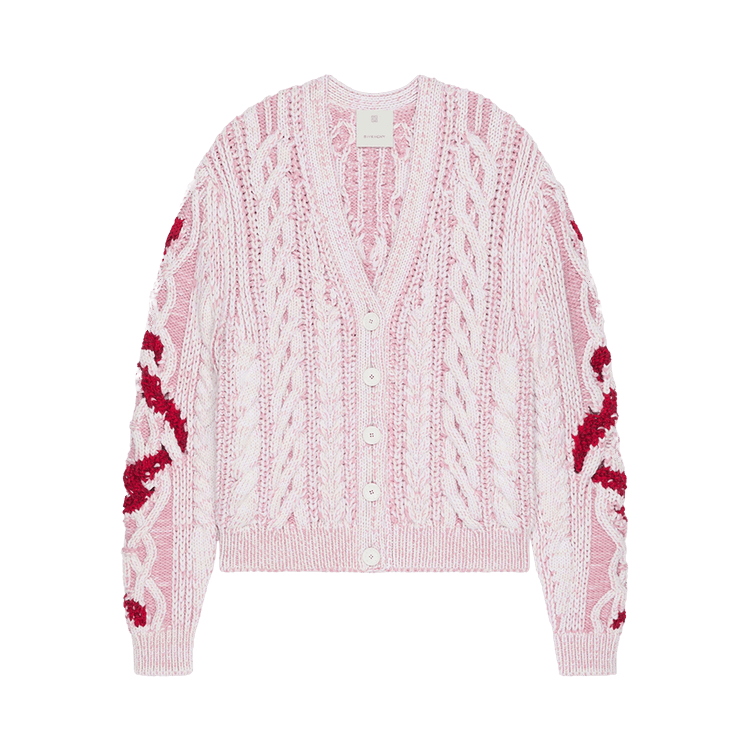 Givenchy Lunar Year Snake V-Neck Cardigan 'Ivory/Pink'