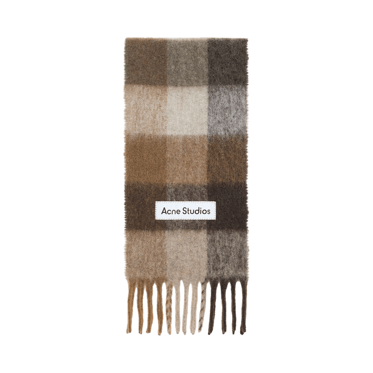 Acne Studios Mohair Checked Scarf 'Dark Brown/White/Brown'