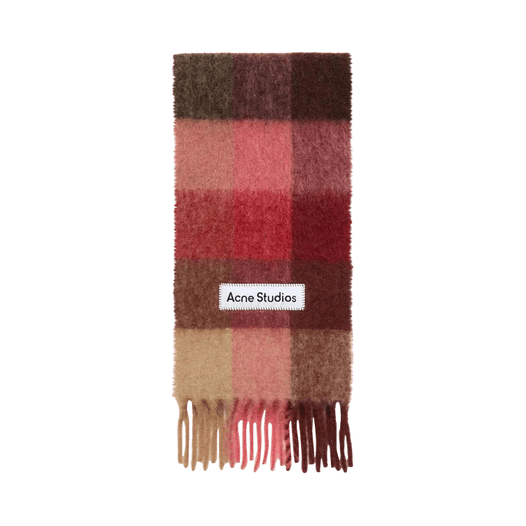 Acne Studios Mohair Checked Scarf 'Red/Pink/Beige'