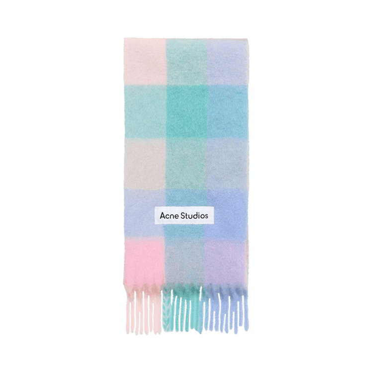 Acne Studios Mohair Checked Scarf 'Baby Blue/Pink/Aqua'