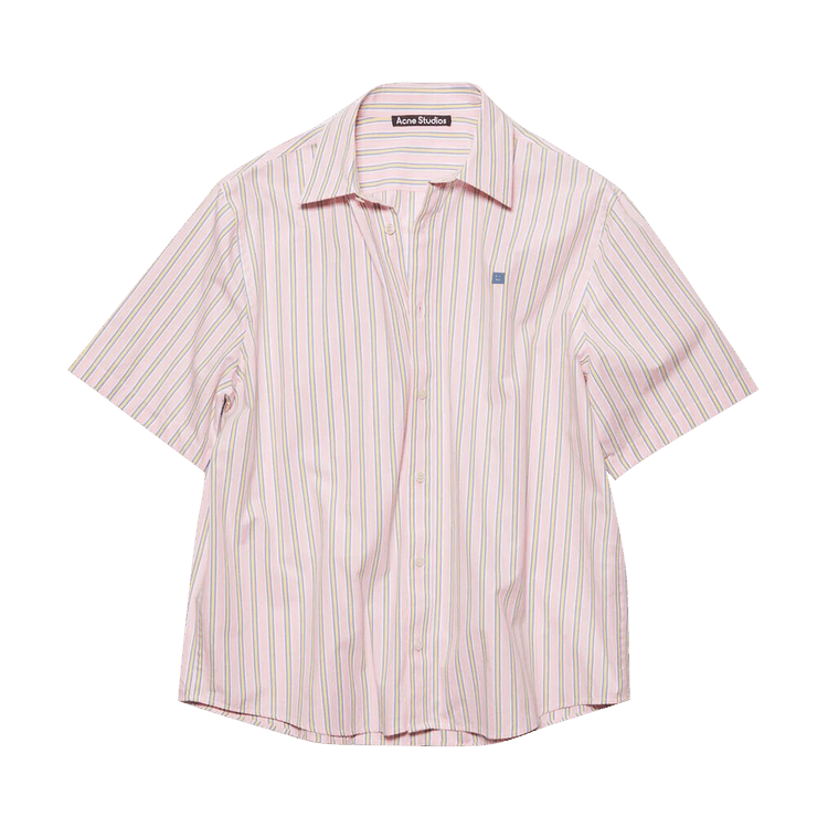 Acne Studios Stripe Button Up Shirt 'Pink/Yellow'