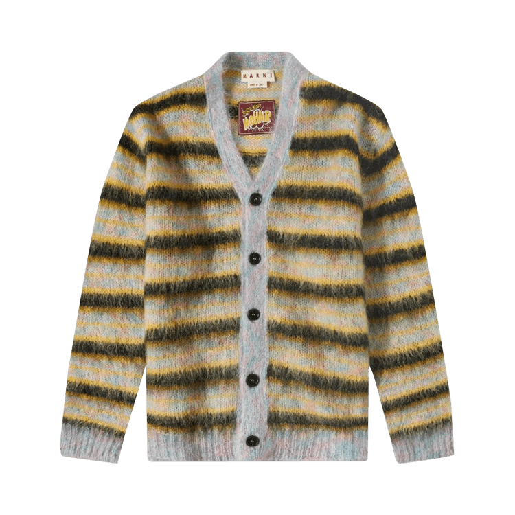 Marni V-Neck Mohair Stripe Cardigan 'Multicolor'