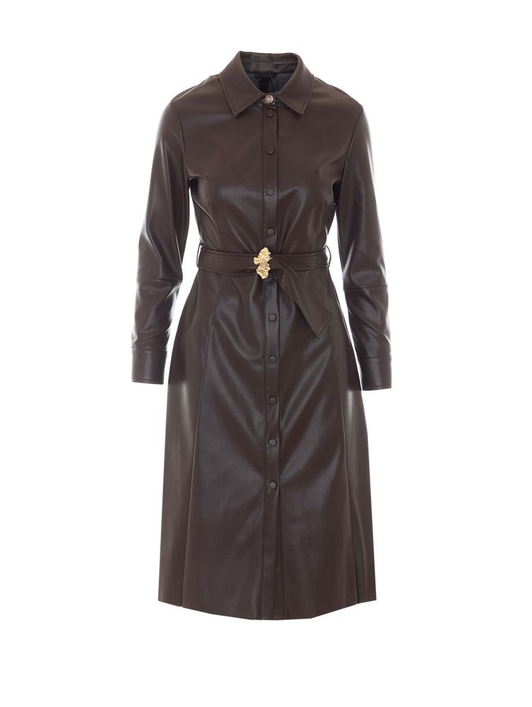 Liu Jo Belted Faux Leather Coat