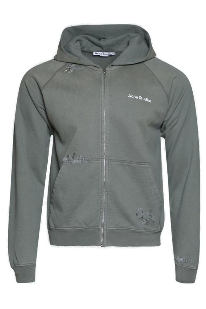 Acne Studios Mended Zip-Up Hoodie