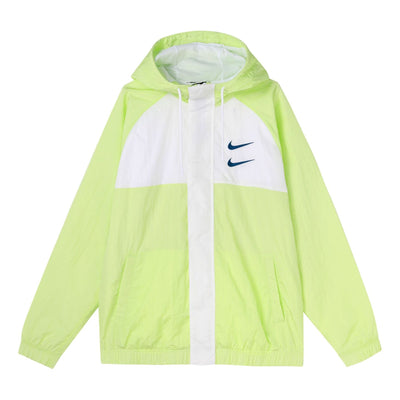 Nike Sportswear Swoosh Back Contrasting Colors Alphabet Logo Printing Hooded Jacket Green