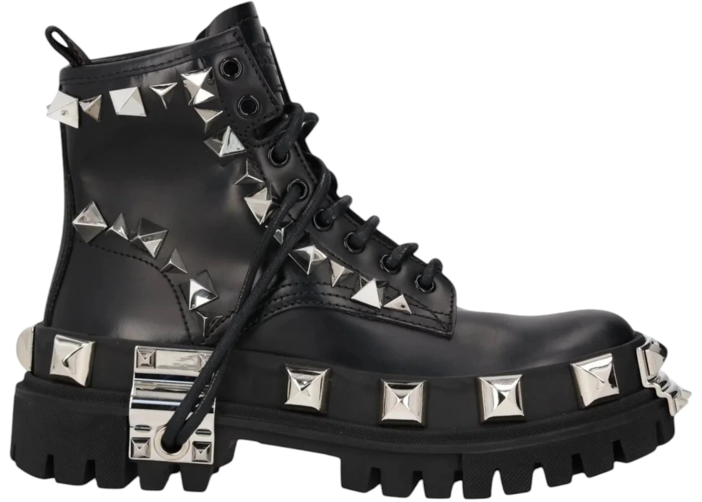 Dolce Gabbana Studded Combat Boots Lace Up (Women's) Black