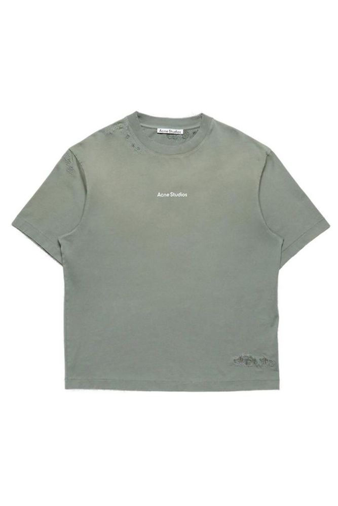 Acne Studios Mended Logo Distressed T-Shirt