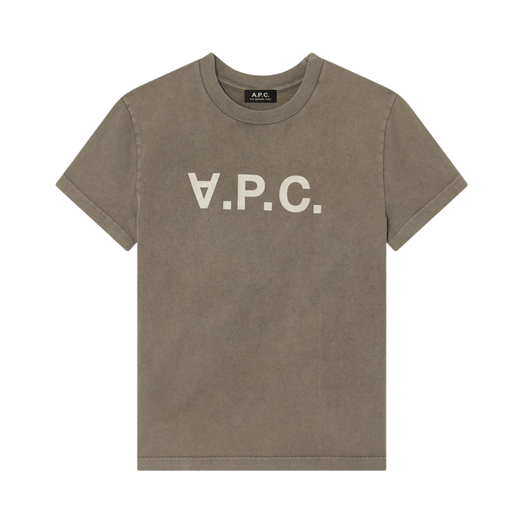 A.P.C. T-Shirt Standard Grand VPC 'Khaki Clair/Blanc Casse'