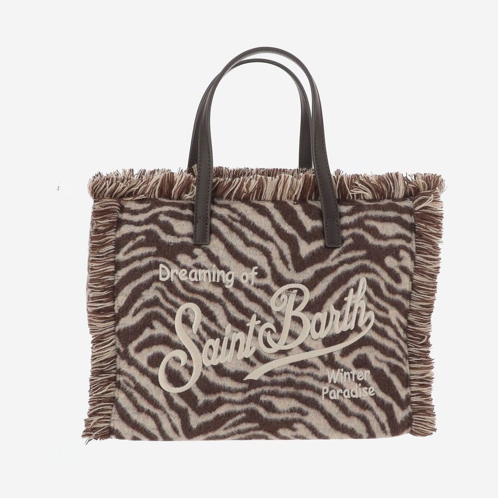 Mc2 Saint Barth Fringed Animal-Pattern Tote Bag
