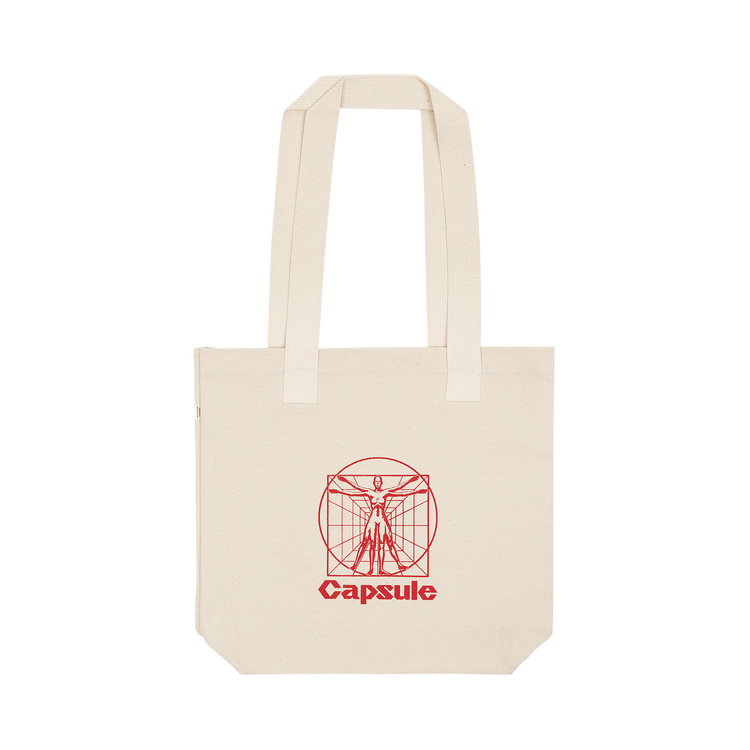 Capsule Vitruvian Icon Tote Bag 'Natural White/Plaza Red'