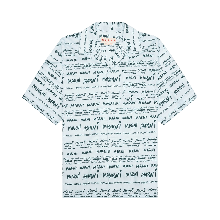 Marni Popeline Short-Sleeve Bowling Shirt 'Arctic'