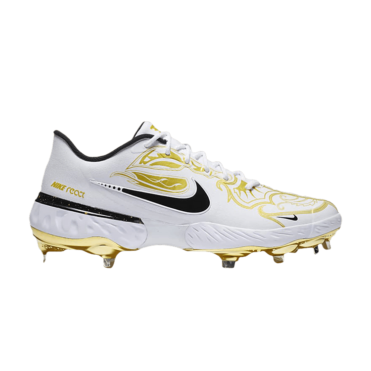 Nike Alpha Huarache Elite 3 Low Premium 'White Metallic Vivid Gold'